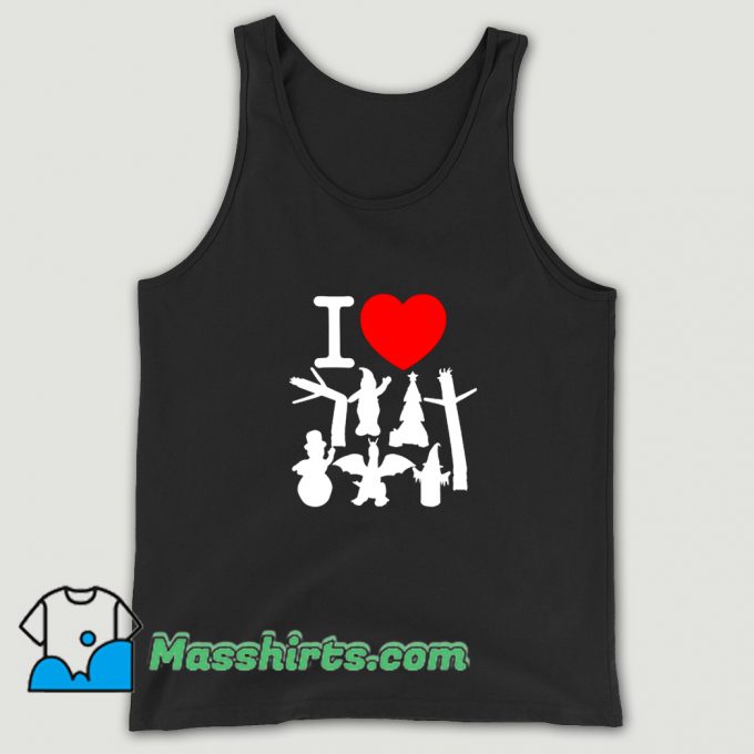 I Love Inflatables Red Heart Funny Tank Top