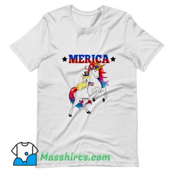 Classic Merica Corgi Dog Unicorn Usa T Shirt Design