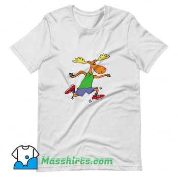 Funny Moose Running T Shirt Design