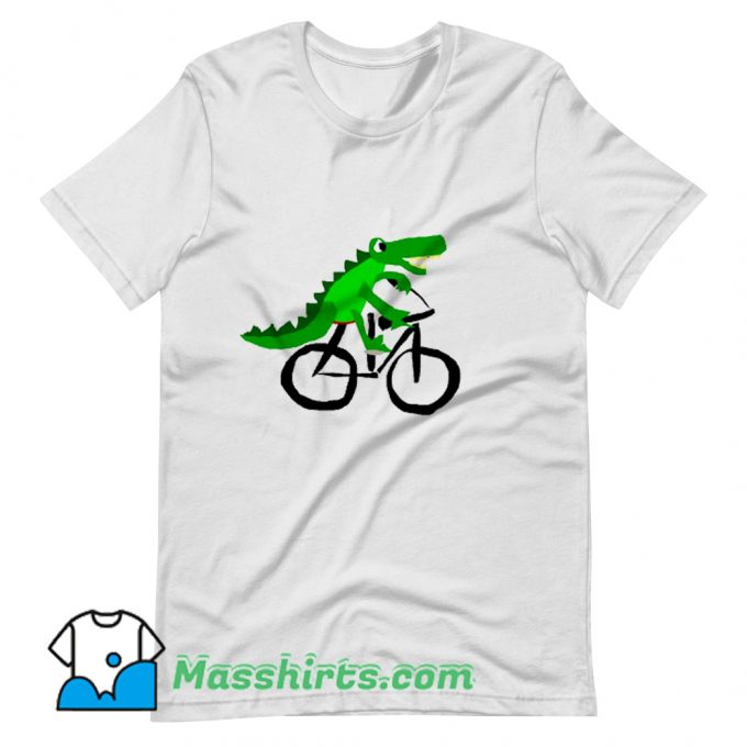 Vintage Alligator Riding Bicycle T Shirt Design