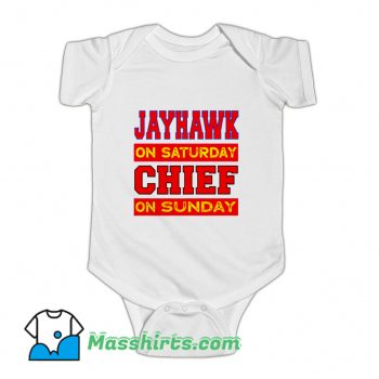 Best Jayhawk On Saturday Chief On Sunday Baby Onesie