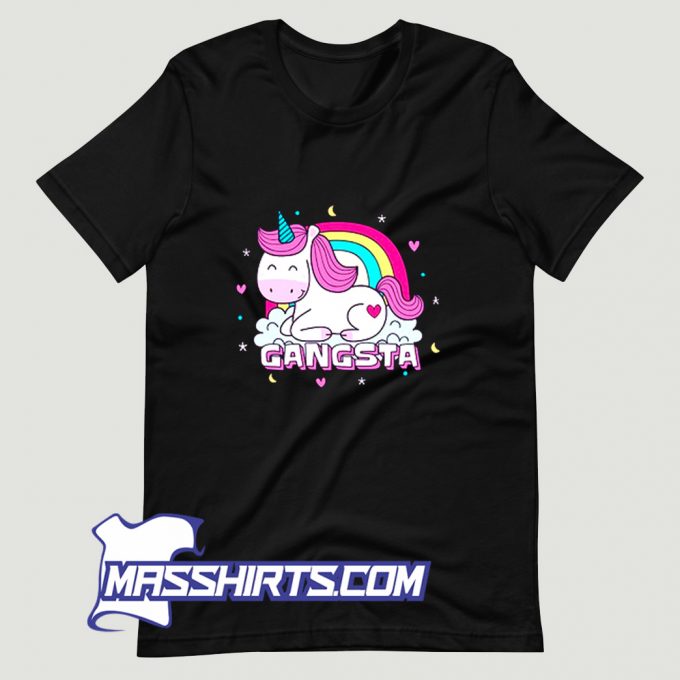 Cool Gangsta Unicorn Rainbow T Shirt Design