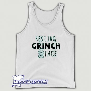 Cute Resting Grinch Face Christmas Tank Top