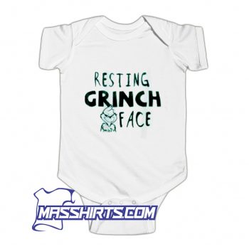 Resting Grinch Face Christmas Baby Onesie