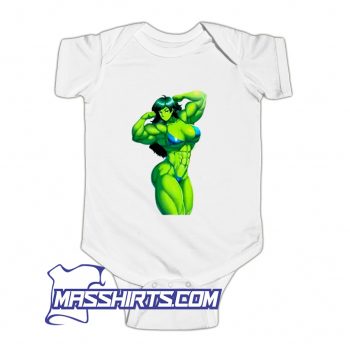 Cheap She Hulk Sexy Gym Pose Baby Onesie
