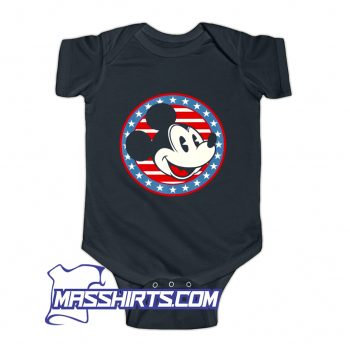 Disney Mickey Mouse Red White And Blue Baby Onesie
