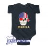 Pirate Skull American Flag 4Th Of July Baby Onesie