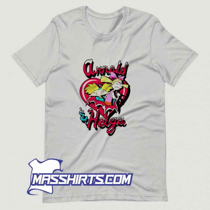 Cool Arnold And Helga Broken Heart T Shirt Design