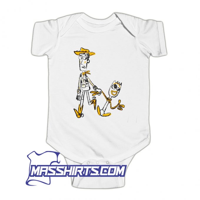 Toy Story 4 Woody and Forky Sketch Baby Onesie