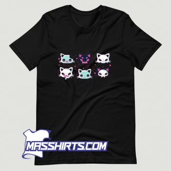 Classic Halloween Cat Heads T Shirt Design