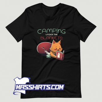Funny Camping Under The Blanket Book T Shirt Design