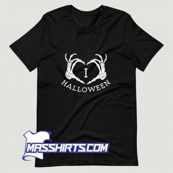 I love Halloween Skeleton Heart T Shirt Design