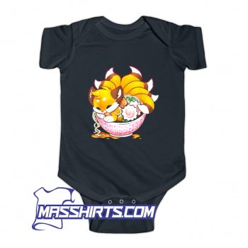 Awesome Fox Ramen Japanese Noodles Baby Onesie