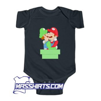Mario And Luigi Kissing Baby Onesie