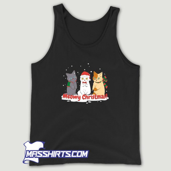 Cat Meowy Christmas Xmas Tank Top