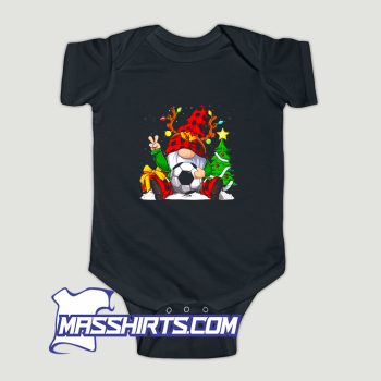 Merry Christmas Soccer Gnome Baby Onesie