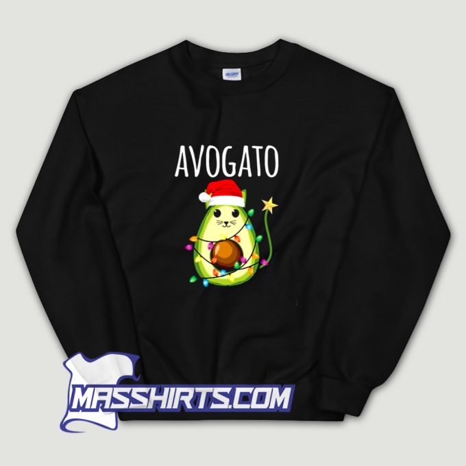 Santa Avocado Cat Sweatshirt