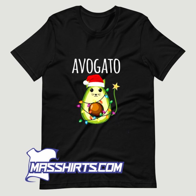 Santa Avocado Cat T Shirt Design