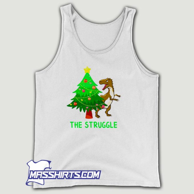 The Struggle Christmas T Rex Tank Top