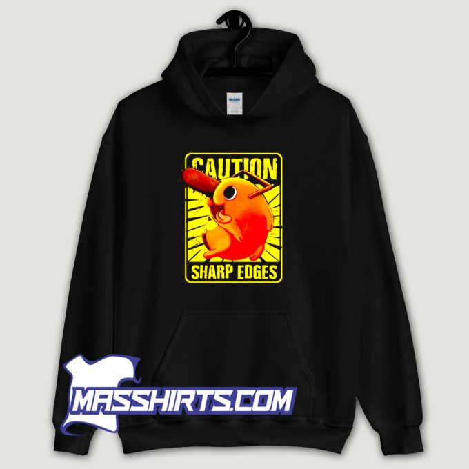 Caution Sharp Edges Pochita Chainsaw Man Hoodie Streetwear