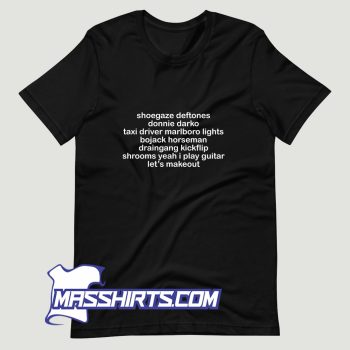 Shoegaze Deftones Donnie Darko Taxi Driver T Shirt Design
