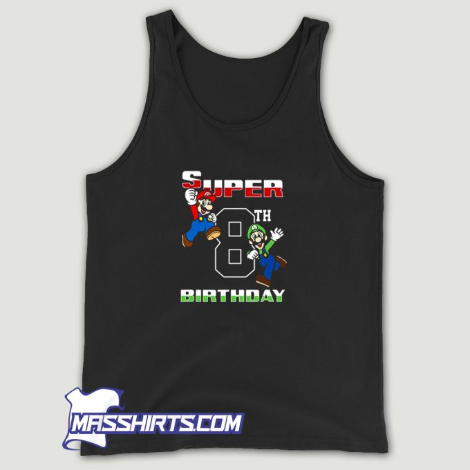 Mario & Luigi Super 8Th Birthday Tank Top