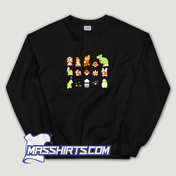 Super Mario Bros Retro 8 Bit Character Sweatshirt