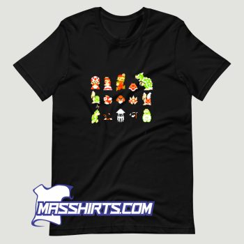 Super Mario Bros Retro 8 Bit Character T Shirt Design
